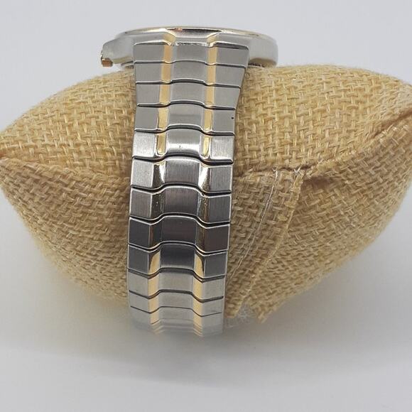 Revolve Quartz White Dial Japan Movt Men's Wristwatch Two Tone Gold Silver Steel - Picture 9 of 13